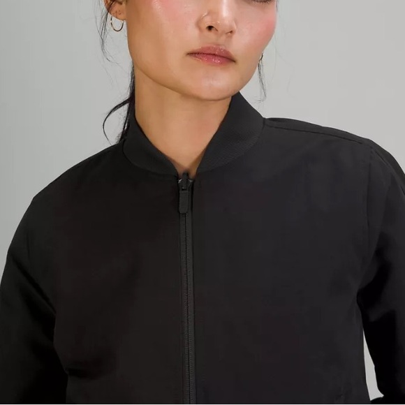 NWOT Lululemon Non-Stop Cotton Bomber Jacket, Black - Picture 3 of 6